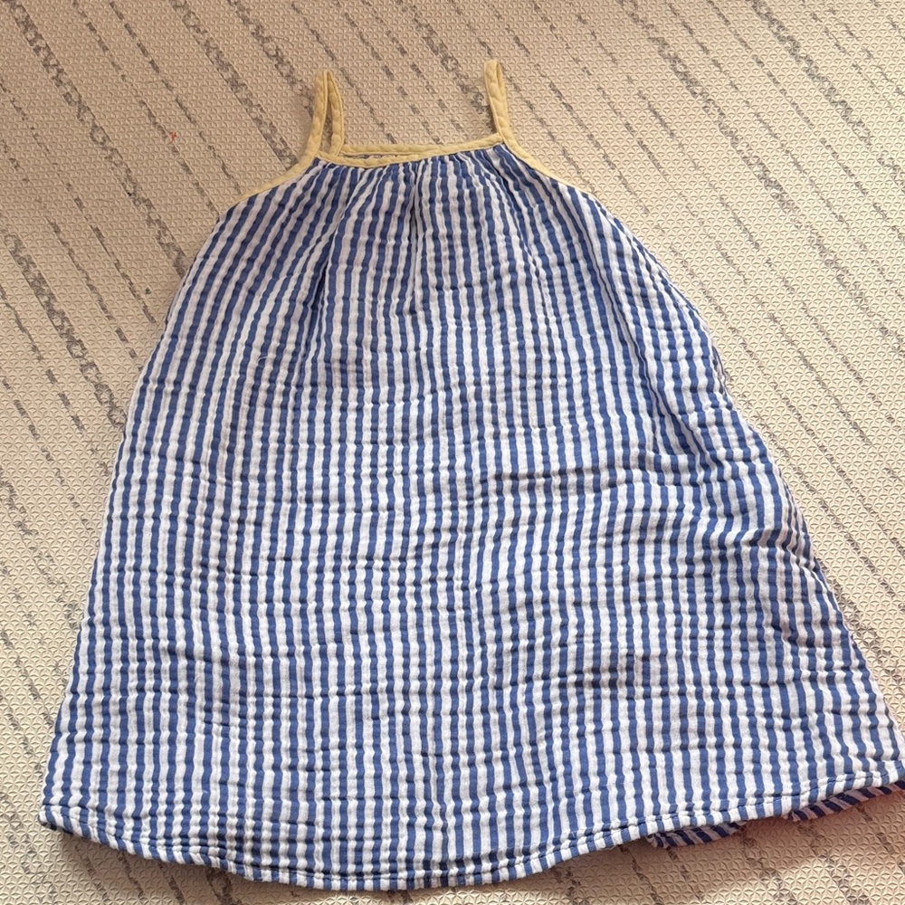 Primary Blue and Yellow Striped Sundress